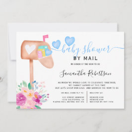 Post box floral waterverf baby shower per post kaart