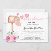Post box floral waterverf baby shower per post kaart (Voorkant)