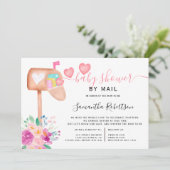 Post box floral waterverf baby shower per post kaart (Staand voorkant)