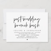 Post-bruiloft Brunch Bash, bruiloft Elopement Kaart (Voorkant)