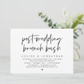 Post-bruiloft Brunch Bash, bruiloft Elopement Kaart (Staand voorkant)