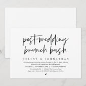 Post-bruiloft Brunch Bash, bruiloft Elopement Kaart (Voorkant / Achterkant)