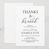 Post bruiloft Brunch, Bedankt een Brunch Uitnodigi Kaart (Voorkant / Achterkant)