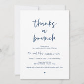 Post bruiloft Brunch, Bedankt een Brunch Uitnodigi Kaart (Voorkant)