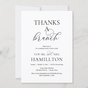 Post bruiloft Brunch, Bedankt een Brunch Uitnodigi Kaart