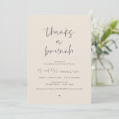 Post bruiloft Brunch, Bedankt een Brunch Uitnodigi Kaart (Staand voorkant)