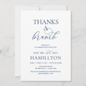 Post bruiloft Brunch, Bedankt een Brunch Uitnodigi Kaart (Voorkant)