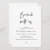 Post bruiloft Brunch, Brunch met newlyweds Inv Kaart (Voorkant / Achterkant)