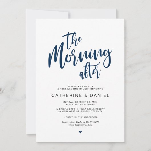 Post bruiloft Brunch, de ochtend na Kaart (Voorkant)