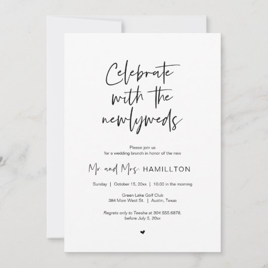 Post bruiloft Brunch, gevierd met newlyweds Kaart (Voorkant)