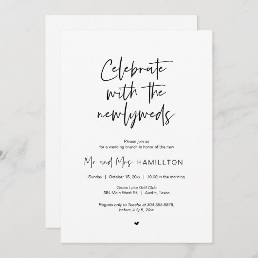 Post bruiloft Brunch, gevierd met newlyweds Kaart (Voorkant / Achterkant)