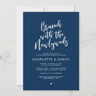 Post bruiloft, Brunch met de nieuwigheden, Navy Bl Kaart
