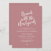 Post bruiloft, Brunch met de pasgetrouwden Dusty R Kaart (Voorkant / Achterkant)