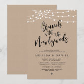 Post bruiloft, Brunch met de pasgetrouwden, Kraft Kaart (Voorkant / Achterkant)