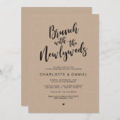 Post bruiloft, Brunch met de pasgetrouwden, Kraft Kaart (Voorkant / Achterkant)