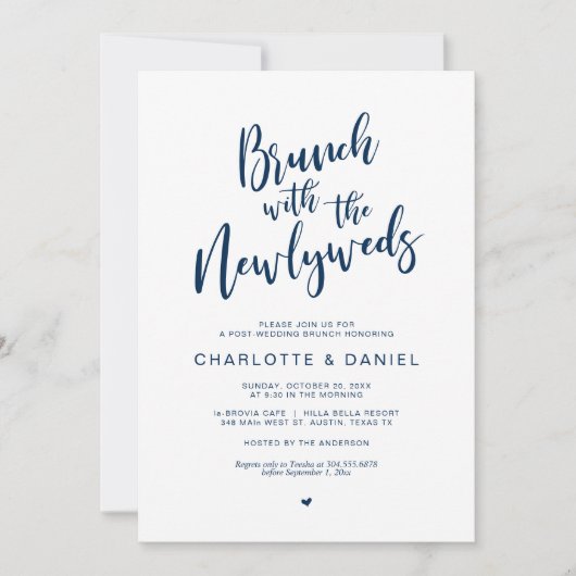 Post bruiloft, Brunch met de pasgetrouwden, Marine Kaart (Voorkant)