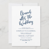 Post bruiloft, Brunch na bruiloft, Navy Blue Kaart (Voorkant)