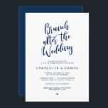 Post bruiloft, Brunch na bruiloft, Navy Blue Kaart<br><div class="desc">Een brunch feest plannen met de newlyweds de dag na de bruiloft? Nodig gasten uit met deze 'Brunch na de bruiloft',  het moderne 'Navy Blue'-kalligrafie,  genaamd 'Post Wedding Brunch Invitation Kaart'. Voeg je brunchgegevens toe in het overeenkomende zwarte lettertype/lettertype. #TeeshaDerrick</div>