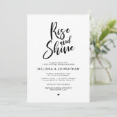 Post bruiloft Brunch, Rise & Shine Kaart (Staand voorkant)