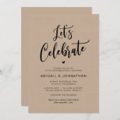 Post bruiloft, Eat, Laten we vieren, Brunch, Kraft Kaart (Voorkant / Achterkant)