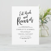 Post bruiloft, eten, Drinken en herstellen brunch Kaart (Staand voorkant)