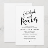 Post bruiloft, eten, Drinken en herstellen brunch Kaart (Voorkant / Achterkant)