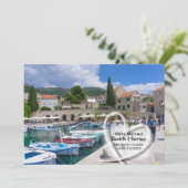 Post Bruiloft Receptie Party Getrouwd in Kroatië Kaart (Staand voorkant)