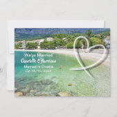 Post Bruiloft Receptie Party Getrouwd in Kroatië Kaart (Voorkant)