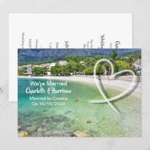 Post Bruiloft Receptie Party Getrouwd in Kroatië Kaart