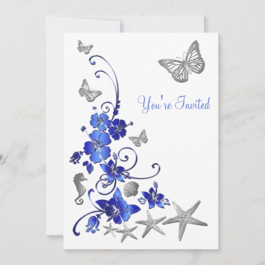 Post Bruiloft Receptie Tropisch Strand Thema Uitno Kaart (Voorkant)