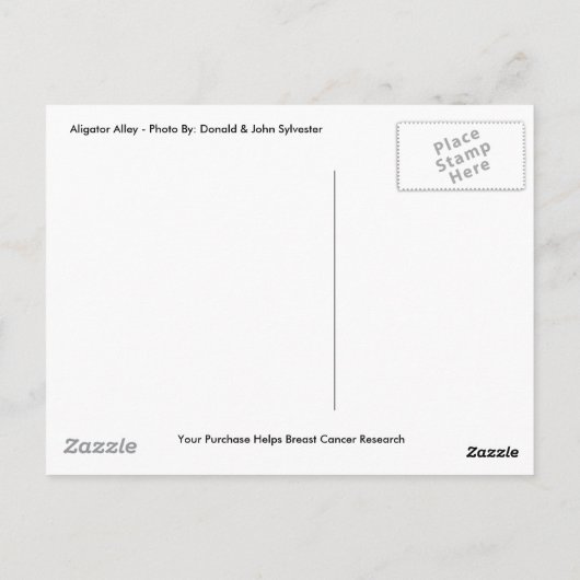 POST CARD Alligator Briefkaart (Achterkant)