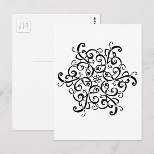 Post Card-Black en White Design Briefkaart (Voorkant / Achterkant)