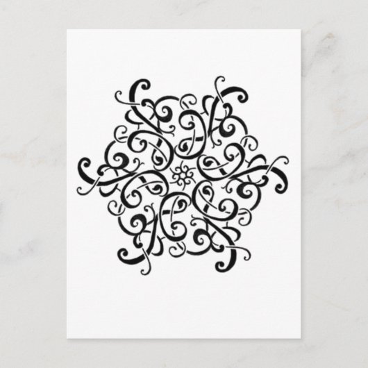 Post Card-Black en White Design Briefkaart (Voorkant)