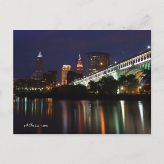 Post Card Cleveland Skyline Briefkaart (Voorkant)