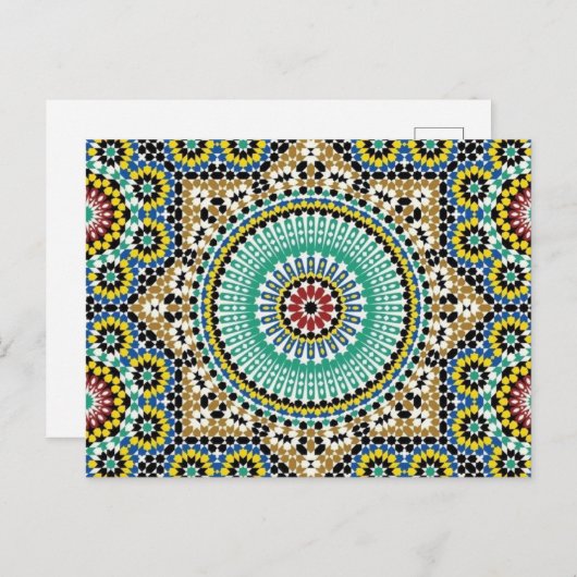 Post Card met Morrocan Design Briefkaart (Voorkant / Achterkant)