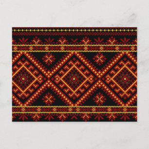 Post Card Oekrainian Cross Stitch Embroidery Briefkaart