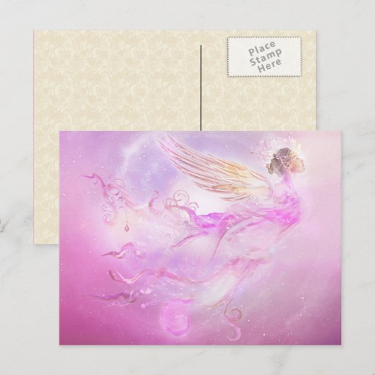 Post card Paars Fairy Briefkaart (Voorkant / Achterkant)
