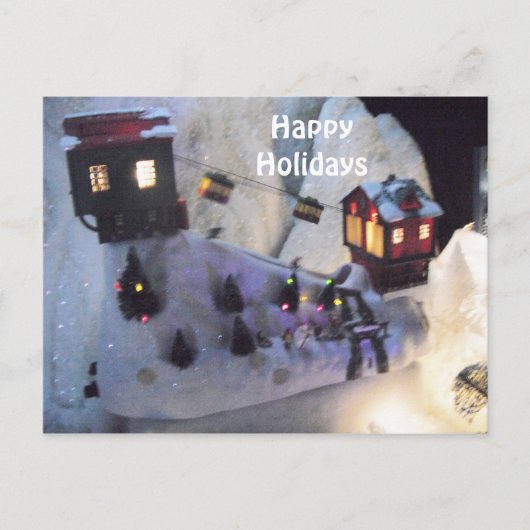 Post Card Ski Slope Feestdagenkaart (Voorkant)