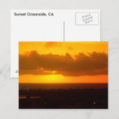 post card with sunset oceanside, CA Briefkaart (Voorkant / Achterkant)
