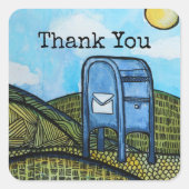 Post Carrier Drop Box Postal Service Art Vierkante Sticker (Voorkant)
