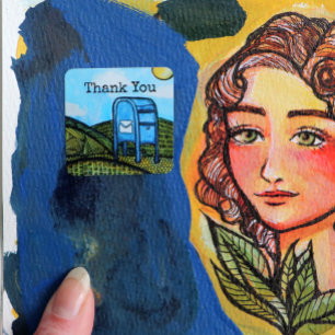 Post Carrier Drop Box Postal Service Art Vierkante Sticker