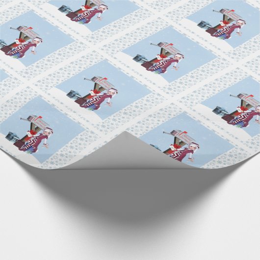 Post Carrier Elf Holiday Wrapping Paper Cadeaupapier (Hoek)