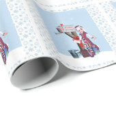 Post Carrier Elf Holiday Wrapping Paper Cadeaupapier (Rol Hoek)