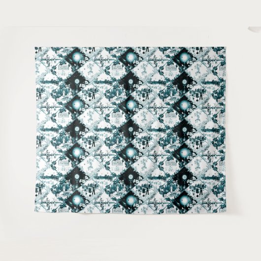 Post Collapse Toil - Toile de Jouy van Aleta Wandkleed (Voorkant (horizontaal))