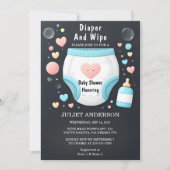 Post Dad Roze Blauwe Luier en Veeg Baby shower Kaart (Voorkant)