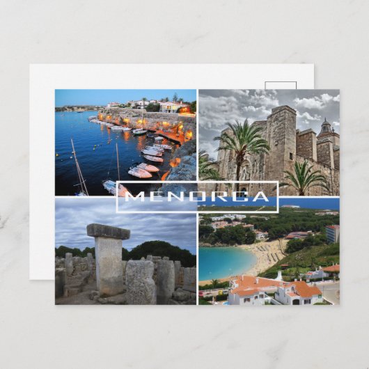 post de la isla de Menorca - Minorca Briefkaart (Voorkant / Achterkant)