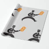 Post Delivery Pictogram Wrapping Paper Cadeaupapier (Uitgerold)