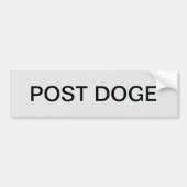 POST DOGE (silver/black) bumper sticker (Voorkant)