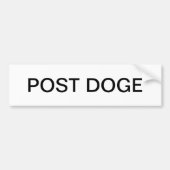 POST DOGE (white/black) bumper sticker (Voorkant)