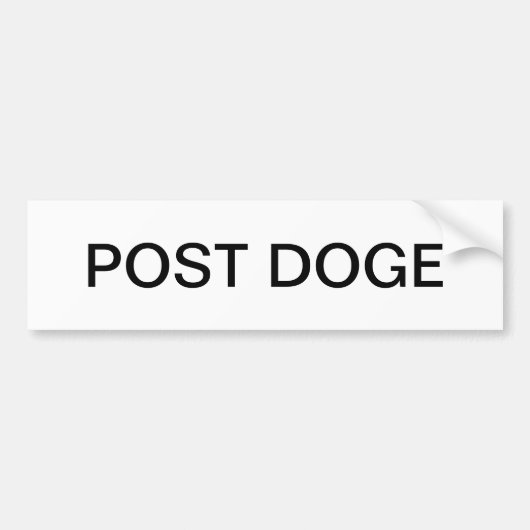 POST DOGE (wit/zwart) bumpersticker (Voorkant)